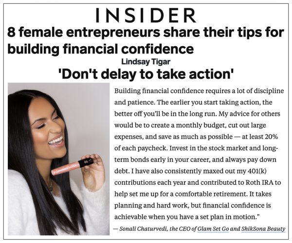 Insider.com Features ShikSona Beauty in 8 female entrepreneurs share their tips for building financial confidence