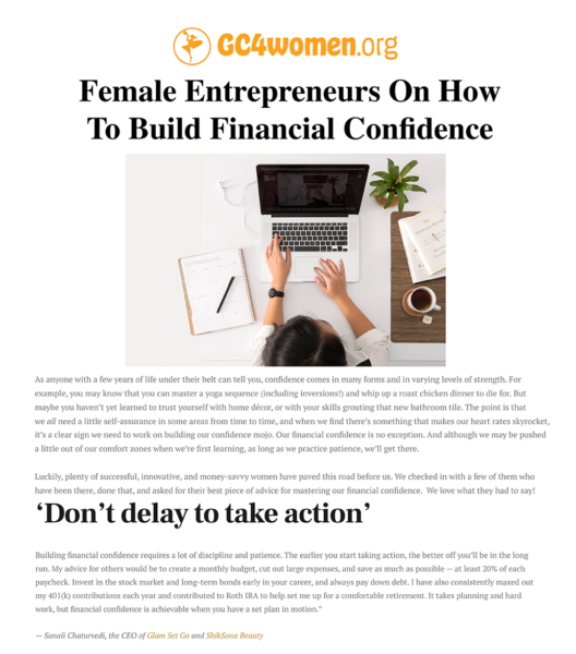 GC4Women.com feature Sonali Chaturvedi of Shiksona Beauty