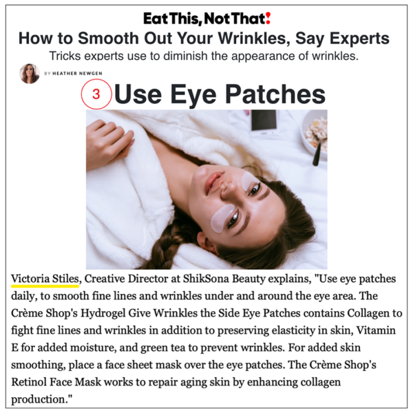 Eat This Not That features ShikSona Beauty, how to smooth out wrinkles