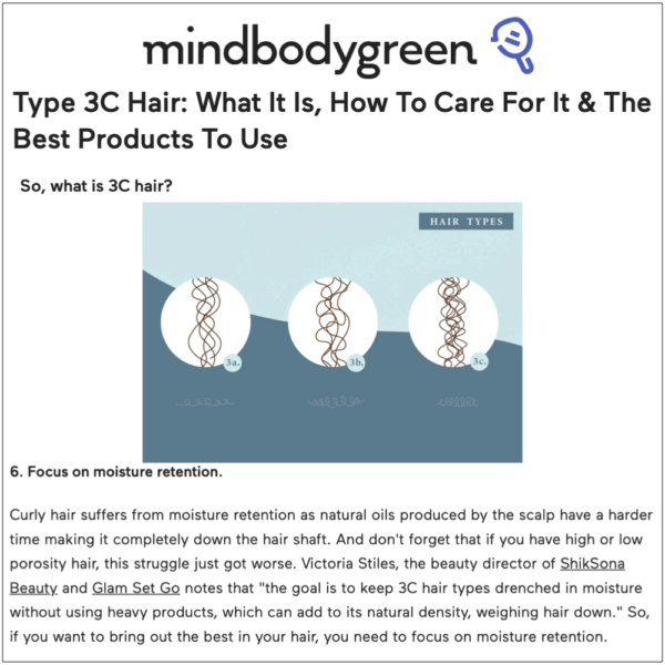 MindBodyGreen.com Type 3C Hair ft. ShikSona & Glam Set Go